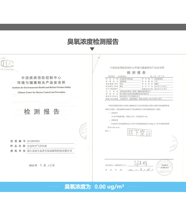 臭氧浓度检测报告