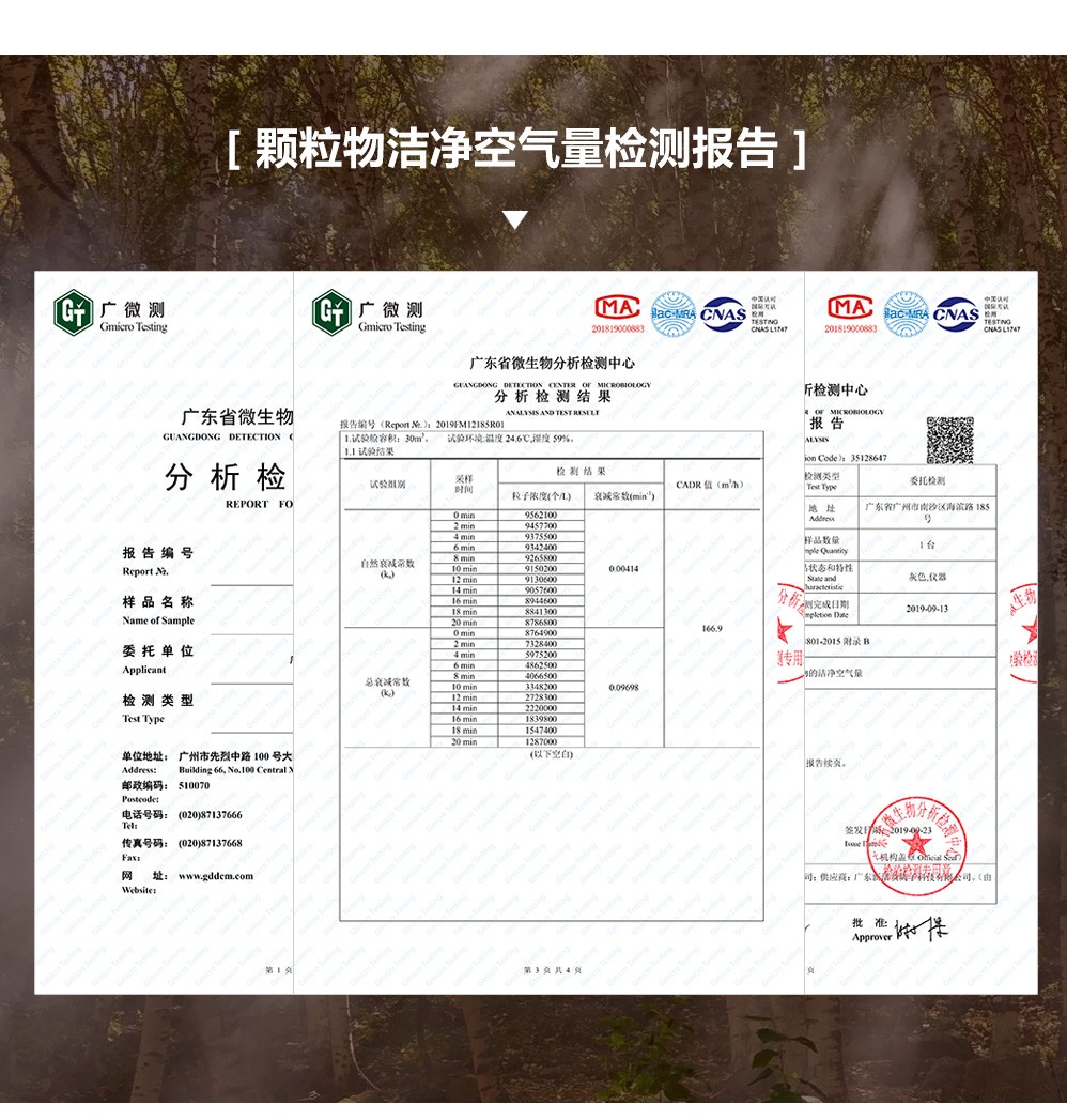 颗粒物洁净空气量检测报告(图1)